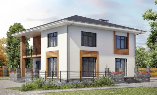 180-015-П Проект двухэтажного дома, простой коттедж из пеноблока Воткинск | Проекты домов от House Expert