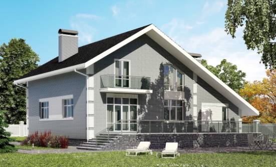 190-006-Л Проект двухэтажного дома мансардой и гаражом, простой коттедж из газобетона Ижевск | Проекты домов от House Expert