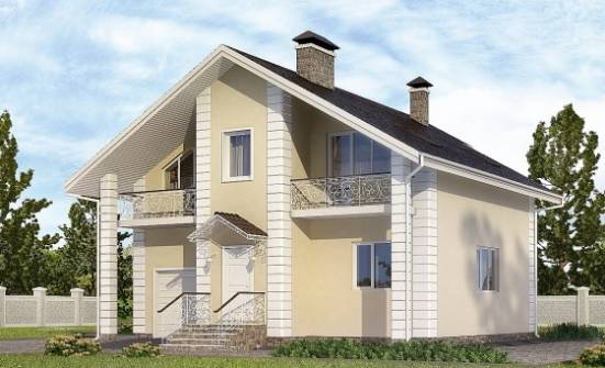 150-002-Л Проект двухэтажного дома мансардой и гаражом, компактный дом из керамзитобетонных блоков Глазов | Проекты домов от House Expert