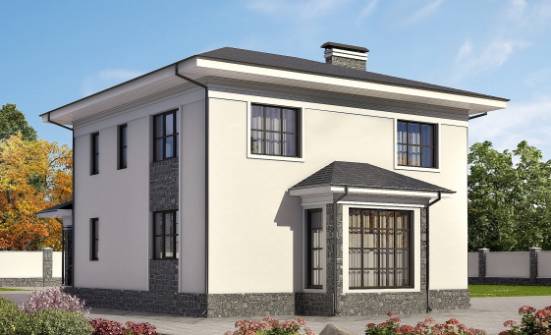 155-011-П Проект двухэтажного дома, красивый дом из твинблока Глазов | Проекты домов от House Expert