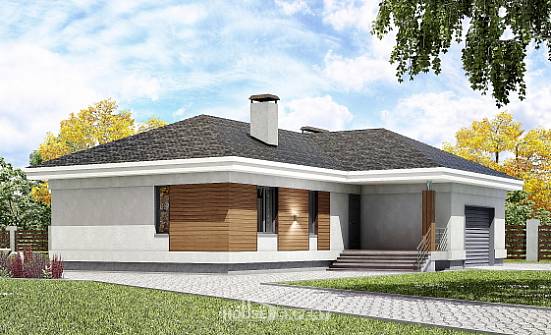 165-001-П Проект одноэтажного дома, гараж, классический дом из твинблока Воткинск | Проекты домов от House Expert