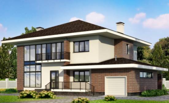 275-002-П Проект двухэтажного дома и гаражом, огромный дом из кирпича Воткинск | Проекты домов от House Expert