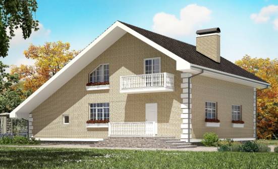 190-005-П Проект двухэтажного дома мансардный этаж и гаражом, средний домик из бризолита Глазов | Проекты домов от House Expert