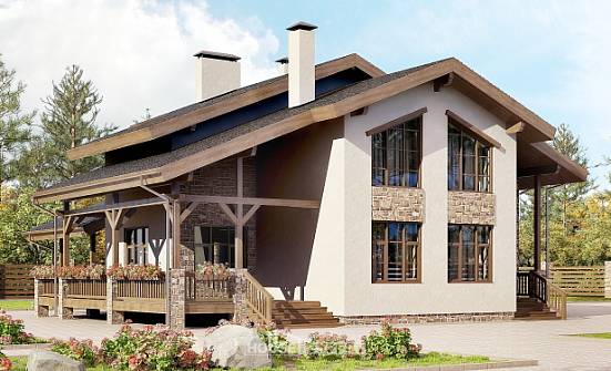 240-003-Л Проект двухэтажного дома с мансардой, классический домик из кирпича Воткинск | Проекты домов от House Expert