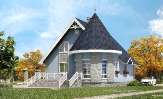 170-003-П Проект двухэтажного дома мансардой, компактный домик из блока Глазов | Проекты домов от House Expert