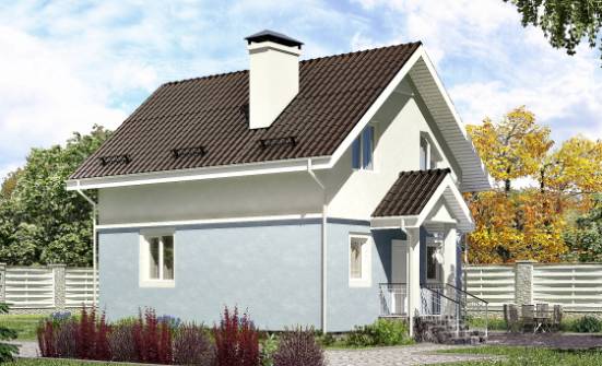 095-002-П Проект двухэтажного дома с мансардным этажом, уютный коттедж из блока Ижевск | Проекты домов от House Expert