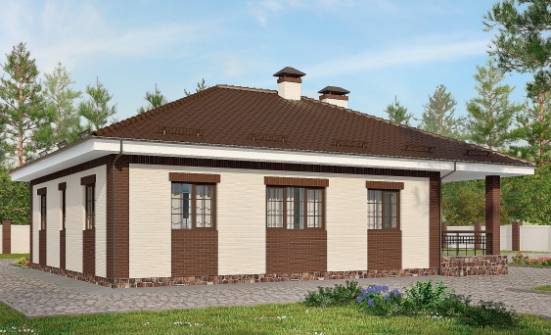 160-015-П Проект одноэтажного дома, гараж, доступный коттедж из твинблока Сарапул | Проекты домов от House Expert