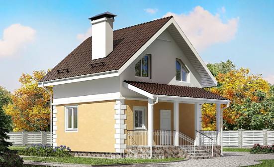 070-002-П Проект двухэтажного дома мансардный этаж, дешевый загородный дом из блока Можга | Проекты домов от House Expert