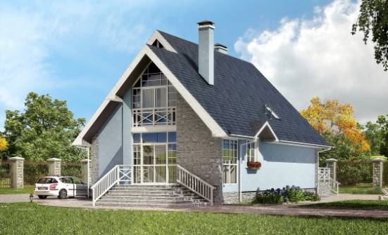 170-003-П Проект двухэтажного дома мансардой, компактный домик из блока Глазов | Проекты домов от House Expert