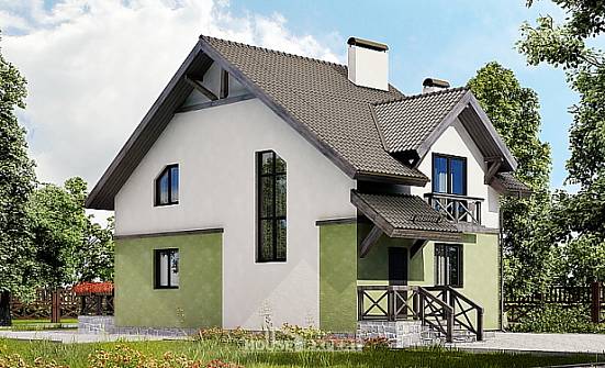 120-003-П Проект двухэтажного дома с мансардой, доступный дом из бризолита Сарапул | Проекты домов от House Expert