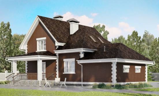 190-003-Л Проект двухэтажного дома мансардой, гараж, простой загородный дом из твинблока Глазов | Проекты домов от House Expert