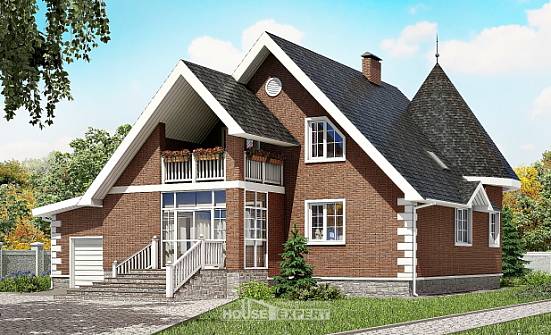 220-002-Л Проект двухэтажного дома мансардный этаж, гараж, уютный загородный дом из бризолита Ижевск | Проекты домов от House Expert