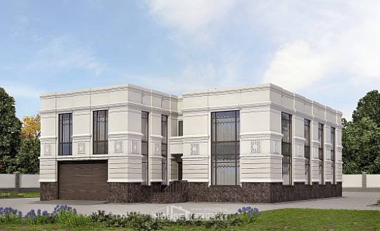 400-005-Л Проект двухэтажного дома, гараж, огромный домик из кирпича Воткинск | Проекты домов от House Expert