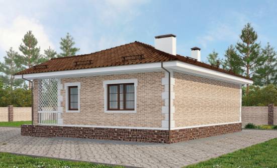 065-002-П Проект бани из кирпича Воткинск | Проекты одноэтажных домов от House Expert