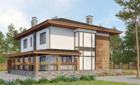 305-001-П Проект двухэтажного дома, гараж, огромный дом из пеноблока Сарапул | Проекты домов от House Expert