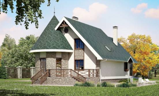 170-003-Л Проект двухэтажного дома мансардой, классический коттедж из арболита Воткинск | Проекты домов от House Expert