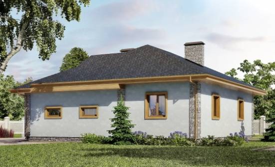 130-006-П Проект одноэтажного дома и гаражом, компактный загородный дом из керамзитобетонных блоков Ижевск | Проекты домов от House Expert