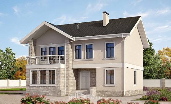 170-008-Л Проект двухэтажного дома, компактный домик из керамзитобетонных блоков Ижевск | Проекты домов от House Expert