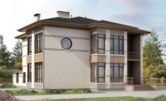 345-001-П Проект двухэтажного дома, современный домик из пеноблока Глазов | Проекты домов от House Expert