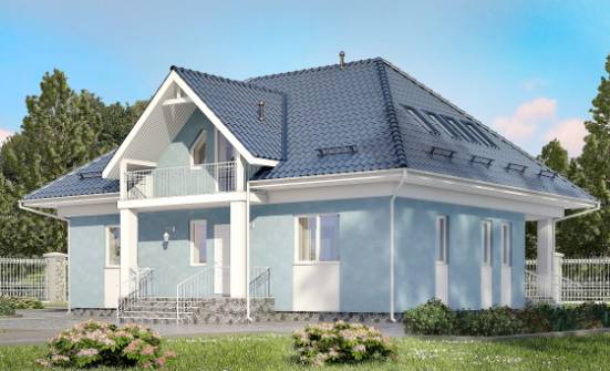200-002-П Проект двухэтажного дома мансардой, уютный дом из арболита Можга | Проекты домов от House Expert