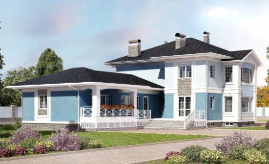 620-001-П Проект трехэтажного дома и гаражом, огромный загородный дом из керамзитобетонных блоков Воткинск | Проекты домов от House Expert