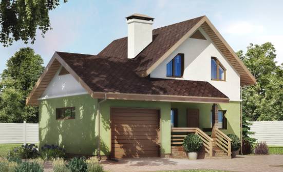 120-002-П Проект двухэтажного дома мансардный этаж и гаражом, небольшой домик из газобетона Сарапул | Проекты домов от House Expert