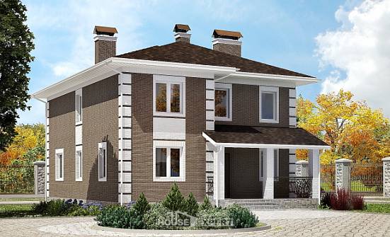 185-002-П Проект двухэтажного дома, классический коттедж из пеноблока Можга | Проекты домов от House Expert