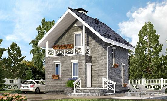 045-001-П Проект двухэтажного дома с мансардным этажом, компактный домик из арболита Глазов | Проекты домов от House Expert