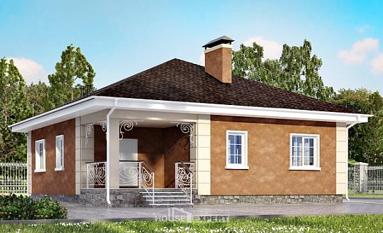 100-001-Л Проект одноэтажного дома, небольшой дом из поризованных блоков Ижевск | Проекты домов от House Expert