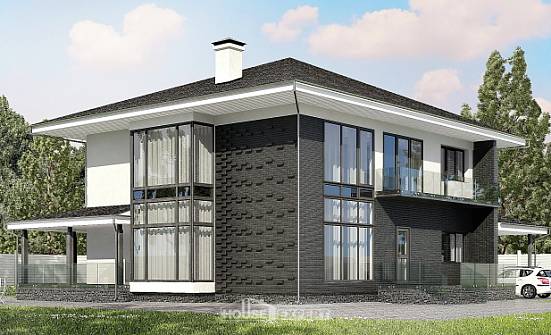 245-002-П Проект двухэтажного дома, гараж, просторный коттедж из бризолита Воткинск | Проекты домов от House Expert
