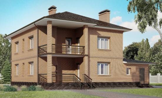 245-003-Л Проект двухэтажного дома, гараж, классический коттедж из кирпича Сарапул | Проекты домов от House Expert