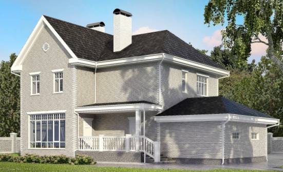 190-001-Л Проект двухэтажного дома, гараж, средний загородный дом из кирпича Глазов | Проекты домов от House Expert