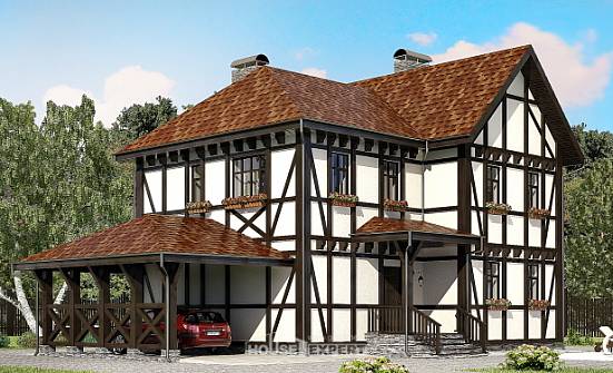 180-004-Л Проект двухэтажного дома с мансардой, гараж, доступный коттедж из кирпича Можга | Проекты домов от House Expert