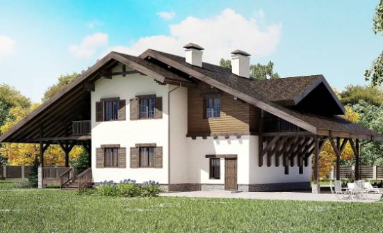 270-001-Л Проект двухэтажного дома с мансардой, гараж, простой домик из кирпича Ижевск | Проекты домов от House Expert