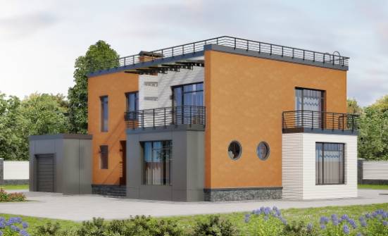 260-002-Л Проект двухэтажного дома и гаражом, огромный загородный дом из пеноблока Сарапул | Проекты домов от House Expert