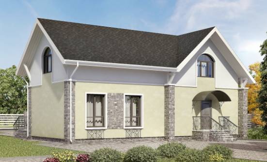 150-012-П Проект двухэтажного дома с мансардой, простой дом из газосиликатных блоков Можга | Проекты домов от House Expert