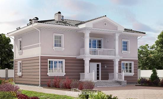 210-005-П Проект двухэтажного дома, современный коттедж из бризолита Ижевск | Проекты домов от House Expert