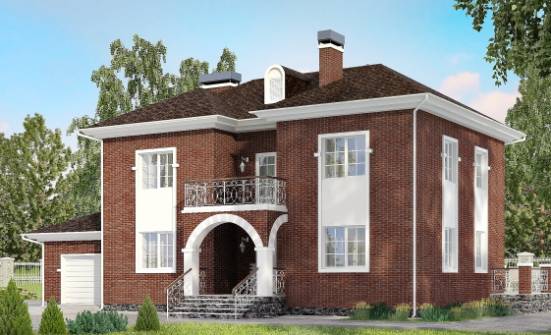 180-006-Л Проект двухэтажного дома, гараж, средний домик из кирпича Воткинск | Проекты домов от House Expert