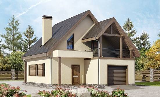 120-005-Л Проект двухэтажного дома мансардой и гаражом, доступный загородный дом из газобетона Глазов | Проекты домов от House Expert
