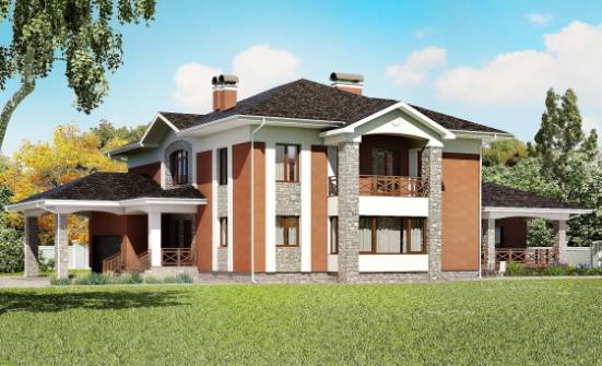 400-002-Л Проект двухэтажного дома и гаражом, просторный домик из кирпича Ижевск | Проекты домов от House Expert