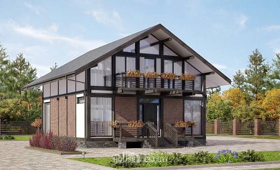170-007-П Проект двухэтажного дома с мансардой, простой домик из дерева Воткинск | Проекты домов от House Expert
