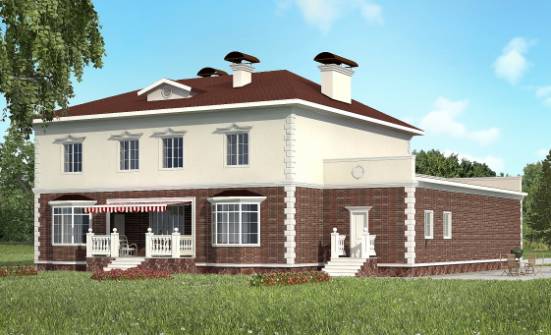 380-001-Л Проект двухэтажного дома и гаражом, огромный коттедж из кирпича Ижевск | Проекты домов от House Expert