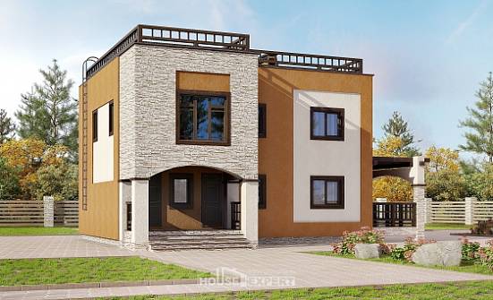 150-010-Л Проект двухэтажного дома, бюджетный загородный дом из кирпича Ижевск | Проекты домов от House Expert