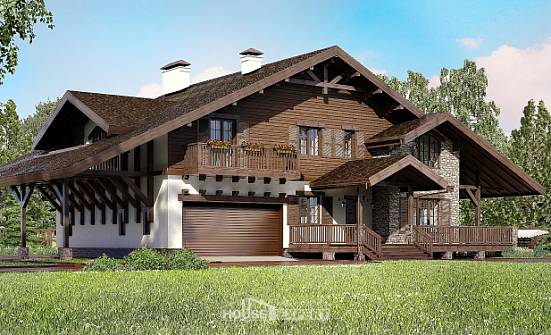 320-001-П Проект двухэтажного дома мансардный этаж и гаражом, большой коттедж из кирпича Воткинск | Проекты домов от House Expert