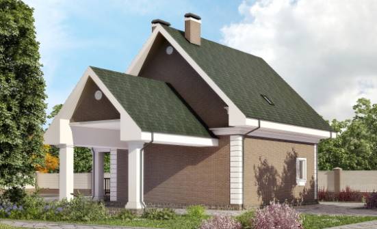 140-003-П Проект двухэтажного дома мансардой и гаражом, уютный домик из газосиликатных блоков Можга | Проекты домов от House Expert