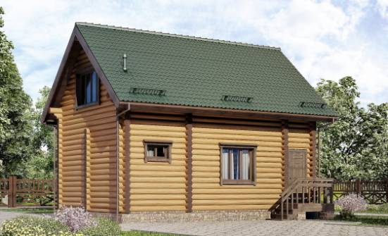 080-003-П Проект двухэтажного дома с мансардой, бюджетный загородный дом из бревен Воткинск | Проекты домов от House Expert