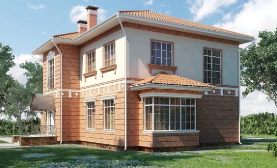 285-001-Л Проект двухэтажного дома, гараж, красивый загородный дом из кирпича Сарапул | Проекты домов от House Expert