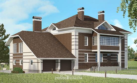 505-002-Л Проект трехэтажного дома, гараж, просторный коттедж из кирпича Воткинск | Проекты домов от House Expert