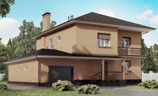 245-003-Л Проект двухэтажного дома, гараж, классический коттедж из кирпича Сарапул | Проекты домов от House Expert