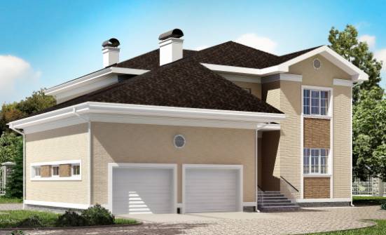 335-001-Л Проект двухэтажного дома и гаражом, классический коттедж из кирпича Ижевск | Проекты домов от House Expert